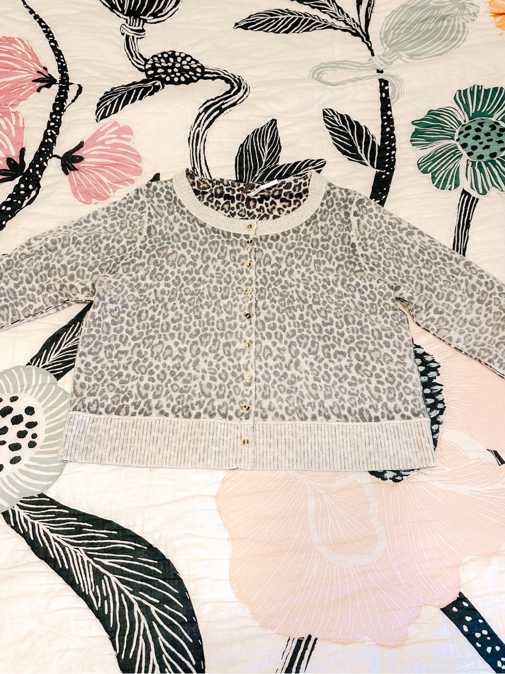 Free People Leopard Cardigan